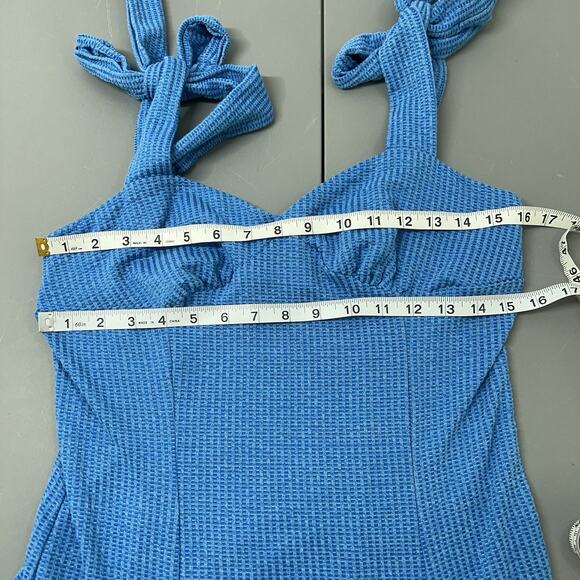 En Saison Fit and Flare Dress Women S Blue Stretch Jersey Knit - Picture 4 of 15